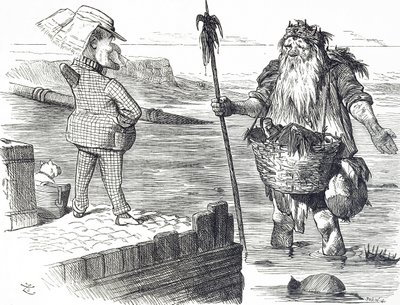 Rajzfilm kommentálja a londoni Temze szennyezését alkotó: John Tenniel
