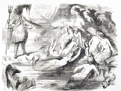 Karikatúra, amely kommentálja az atlanti távírókábel második kísérletét alkotó: John Tenniel