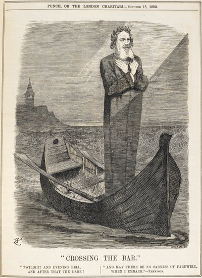 A „Crossing the Bar” Alfred egyik leghíresebb költeménye lett, Lord Tennyson. Ez az emlékrajzfilm röviddel Tennyson halála után jelent meg alkotó: John Tenniel