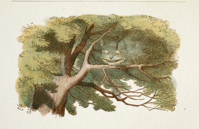 ""The Cheshire Cat"" Tányér az "Alice Csodaországban"-ból (Alice kalandjai Csodaországban), Lewis Carroll, illusztrálta John Tenniel alkotó: John Tenniel