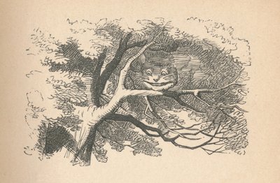 A Cheshire macska kezd elhalványulni, mosolya az utolsó, 1889 alkotó: John Tenniel