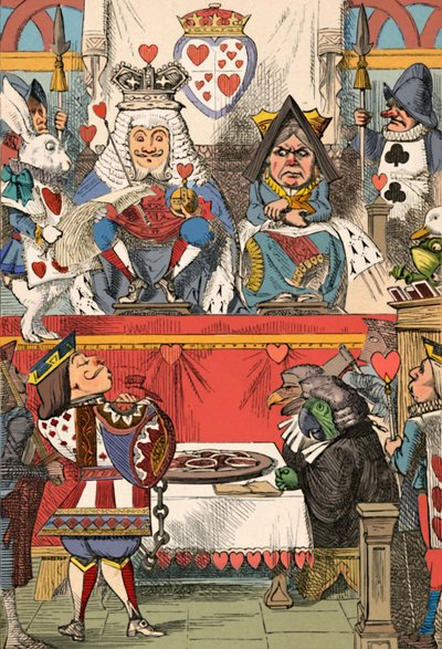 A szívek királya és királynője az udvarban, 1889 alkotó: John Tenniel