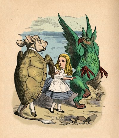 A színlelt teknős, Alice és a grifóna, 1889 alkotó: John Tenniel