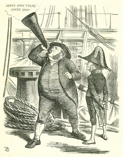 A hivatalos utas: Parlament reformja - a franchise kiterjesztése. A miniszterelnök, Lord John Russell arra kéri John Brightot, hogy hagyja abba a reformtörvény trombitálását. Russell vereséget szenvedett a parlamenttől a reformtörvény-tervezeten 1866 május alkotó: John Tenniel