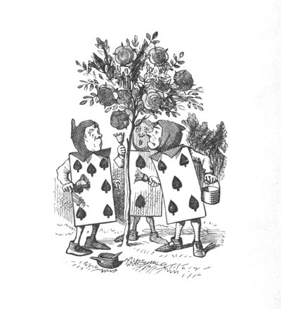 A játékkártyák a rózsabokrokat festve, 1889 alkotó: John Tenniel