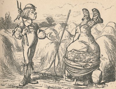 A fiatal ezzel az apával beszélget, aki kézen áll, 1889 alkotó: John Tenniel