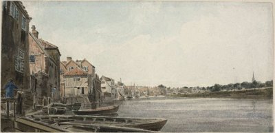 Kilátás a Wensumra a King Streeten, a Foundary Bridge felől alkotó: John Thirtle