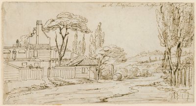 A Chenies utca végén, Bedford tér, 1793. július 20. (tinta, papír) alkotó: John Thomas Serres