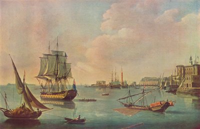English Men o War in Malta Harbour in Malta Harbour, c1805 alkotó: John Thomas Serres