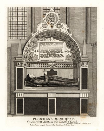 Edmund Plowden emlékműve a Temple Church északi falán alkotó: John Thomas Smith