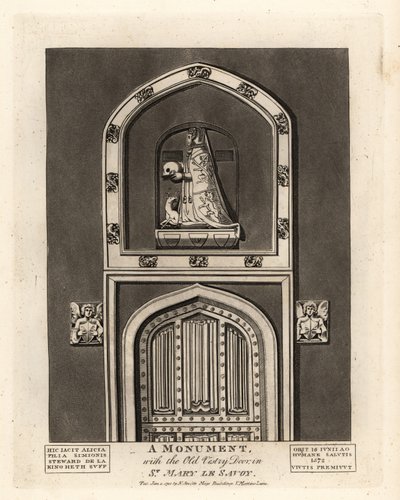 Simon Steward lánya, Alicia síremléke az Old Vestry ajtóval a St Mary le Savoyban alkotó: John Thomas Smith