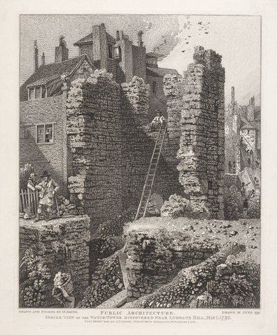 A Ludgate Hill közelében felfedezett őrtorony belső nézete, 1792. május 1. alkotó: John Thomas Smith
