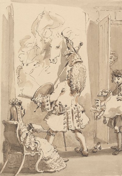 Sir James Thornhill fia belép mestere festőszobájába, hogy Lady Thornhill jelenlétében átadja a csomagot és egy levelet alkotó: John Thomas Smith