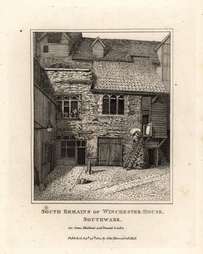A Winchester House déli maradványai, Southwark alkotó: John Thomas Smith