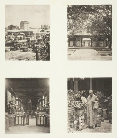 Egy kantoni zálogház, Honam templom, Kanton, Ötszáz Isten temploma, Kanton..., c. 1868. alkotó: John Thomson
