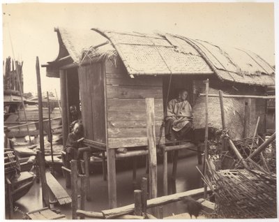 Lakóház a vízen, Kanton alkotó: John Thomson