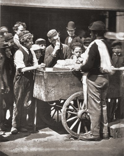 Halfpenny Ices, a londoni utcai életből, J. Thomson és Adolphe Smith alkotó: John Thomson
