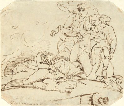 Montgomery tábornok halála a Quebec elleni támadásban, 1775. december 31. alkotó: John Trumbull
