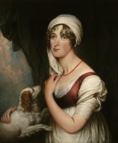 Sarah Trumbull egy spániellel alkotó: John Trumbull