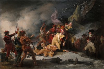 Montgomery tábornok halála a Quebec elleni támadásban, 1775. december 31. alkotó: John Trumbull
