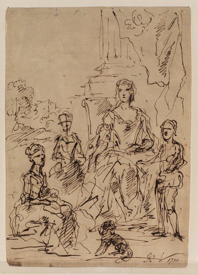 Vázlat egy családi portrécsoporthoz, 1730 alkotó: John Vanderbank