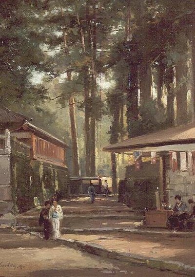 Japán utcai jelenet alkotó: John Varley