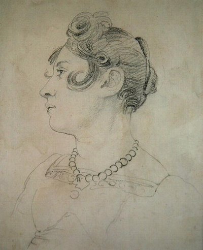 Matilda Lowry portréja (ceruza papíron) alkotó: John Varley