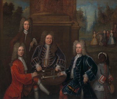 Elihu Yale családtagjaival és egy rabszolgasorsú gyermekével alkotó: John Verelst