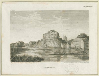 Tamworth kastély: metszet, nd [c 1798] alkotó: John Walker