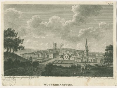 Wolverhampton – South West View: gravírozás, nd [c 1796] alkotó: John Walker