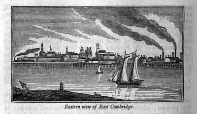 Kelet-Cambridge keleti képe, a "Massachusetts történelmi gyűjteményéből", John Warner Barber alkotó: John Warner (after) Barber