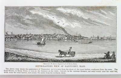 Nantucket délkeleti nézete, a "Massachusetts Történelmi Gyűjteményéből", John Warner Barber, metszett S. E. Brown, 1839 alkotó: John Warner Barber