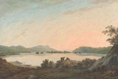 Windermere-tó Calgarthból a Belle Isle-lel alkotó: John Warwick Smith