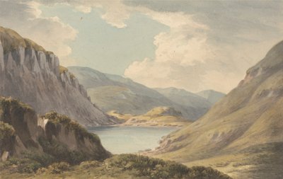 Llyn Geirionedd nem messze Trefriew-től, a Conway folyón, Carnarvonshire államban alkotó: John Warwick Smith
