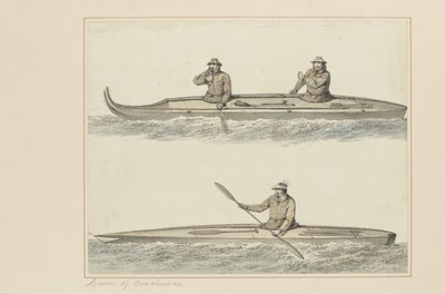 30: Onalaska kenuja, Cook kapitány utolsó, 1773-84 körüli utazását illusztráló akvarellsorozatból (wc papíron) alkotó: John Webber