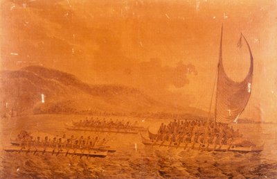 Kenuk, hogy találkozzanak James Cook kapitánnyal alkotó: John Webber