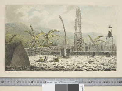 F.17 A Morai, Atooiban, 1773-84 körül (akvarell) alkotó: John Webber