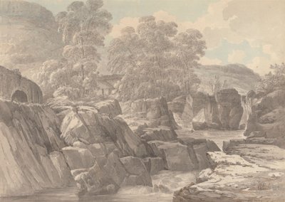 Pont-y-Pair a Llugwy folyón Betws-y-Coed közelében, Denbigh államban alkotó: John Webber