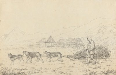 A Narta vagy szánkó Kamcsatkában alkotó: John Webber