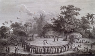 Tonga-szigetek: James Cook kapitány köszöntő ünnepsége alkotó: John Webber