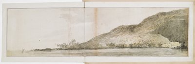 Kilátás a Kealakekua-öböl északi pontjára, Hawaii szigetén, a „Resolution”-ból. A Hawaii-szigeteken 1779. január 17. és február 23. között tett látogatása során készült, ahol Cook kapitányt február 14-én, a harmadik utazás során megölték. alkotó: John Webber