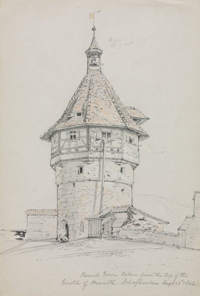 Kerek torony, Munot vára, Schaffhausen, Svájc, 1842. alkotó: John William Casilear