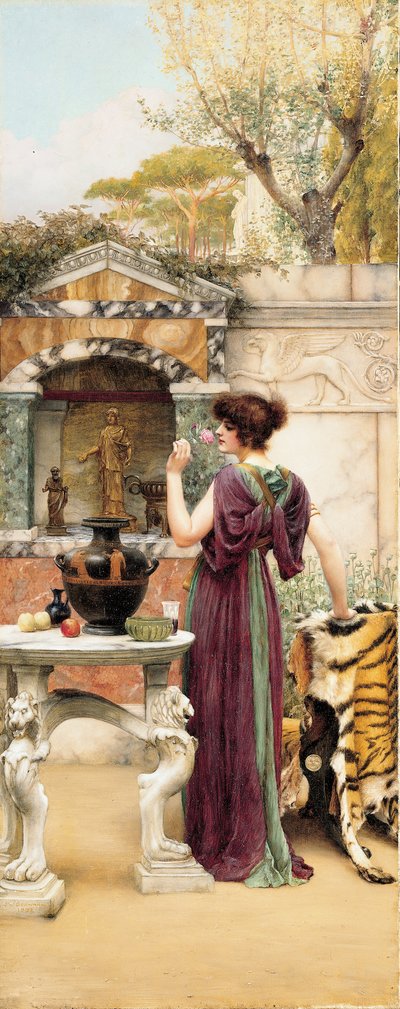 A kerti szentélyben, Pompejiben alkotó: John William Godward