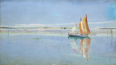 A lagúnán, Velence (olaj, vászon) alkotó: John William Inchbold