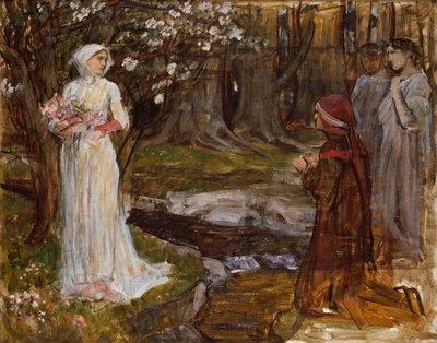 Dante és Beatrice, 1915 alkotó: John William Waterhouse