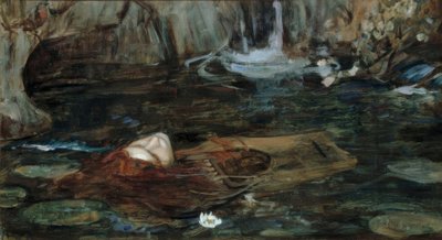 Tanulmány: A nimfák megtalálják Orpheusz fejét alkotó: John William Waterhouse