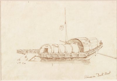 Kínai kacsahajó (tinta (spirál) papíron (papíron)) alkotó: John Wilson Carmichael