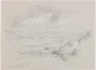 Haydon híd, Langley kastély a távolban (bc és ceruza papíron) alkotó: John Wilson Carmichael