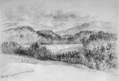 Hillbeck Embankment Brampton közelében (bc és ceruza papíron) alkotó: John Wilson Carmichael