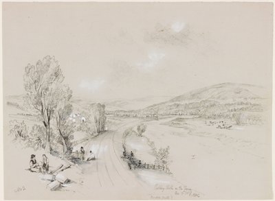 Ridley Hall, Bardon Mill, 1837 (bc és ceruza, papír) alkotó: John Wilson Carmichael